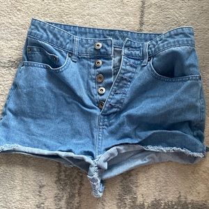 Jack, high rise button fly, Jean shorts, size 6